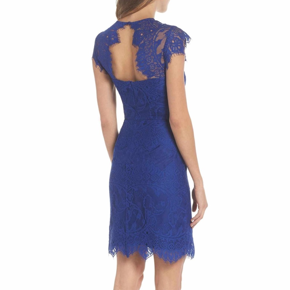 NWT BB Dakota Jayce Lace Sheath Dress, Sapphire- Size 2!!